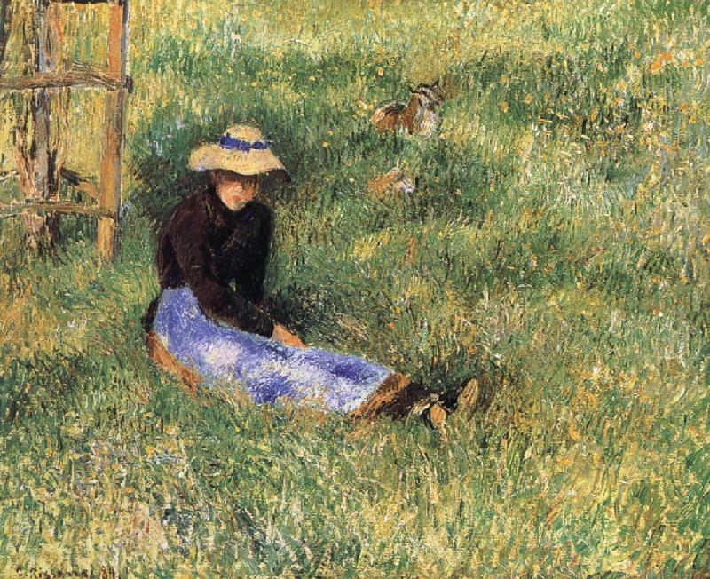 Camille Pissarro Woman and goats France oil painting art